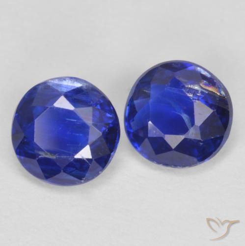 Gemme di Cianite Blu scuro naturale da 1.30 ct, Rotondo, SI