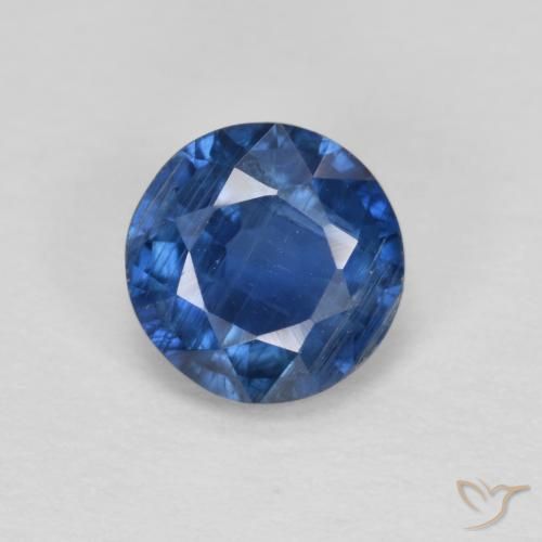 1.02ct Naturale Blu navy Cianite, Rotondo, VS-SI