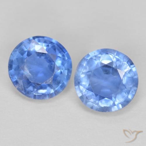 Cianite naturale blu da 1,24 ct, taglio rotondo, VS-SI