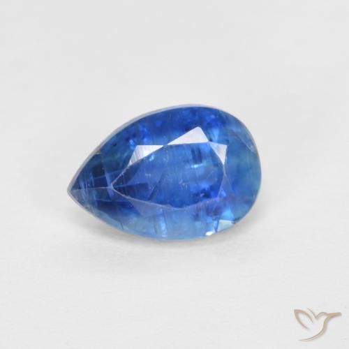 0.89ct Naturale Blu acceso Cianite, Forma a pera, SI, Photo A