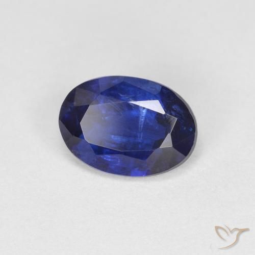 Cianite Blu Navy Intenso naturale da 0.88 ct, Ovale, VS-SI