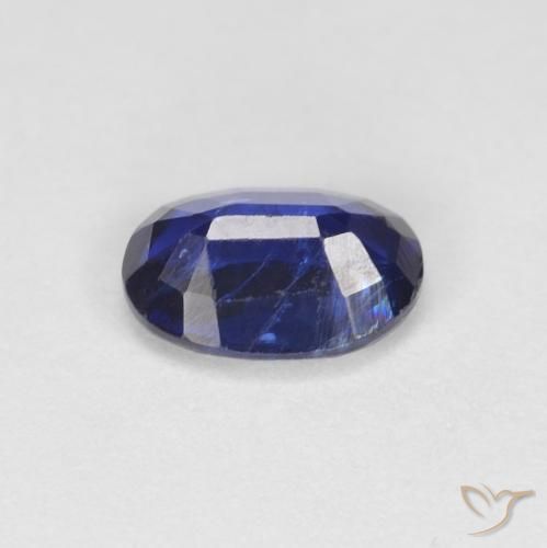 Cianite Blu Navy Intenso naturale da 0.88 ct, Ovale, VS-SI