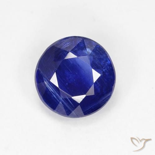 1.19ct Naturale Blu Navy Intenso Cianite, Rotondo, SI, Photo A