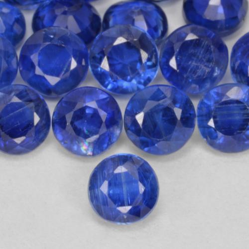 Cianite Blu navy naturale da 0.41 ct, Taglio rotondo, VS-SI