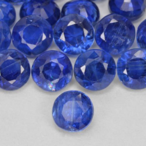 Cianite Blu navy naturale da 0.41 ct, Taglio rotondo, VS-SI