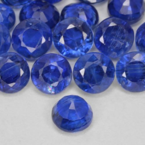 Cianite Blu navy naturale da 0.41 ct, Taglio rotondo, VS-SI