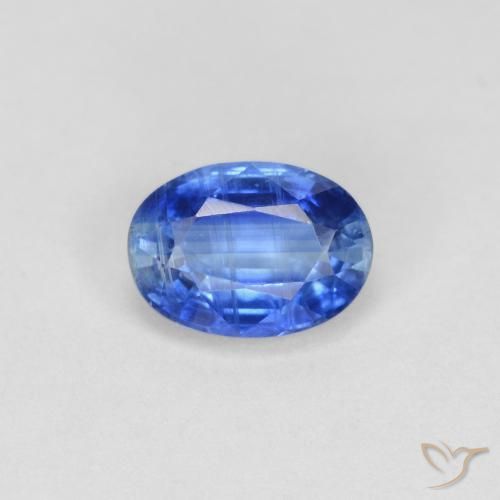 1.00ct Naturale Blu navy chiaro Cianite, Ovale, VS-SI