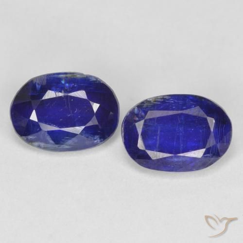 2.02ctw Naturale Blu Navy Intenso Cianite, Ovale, SI