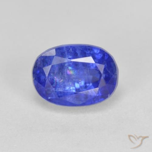 1.64ct Naturale Blu acceso Cianite, Ovale, SI