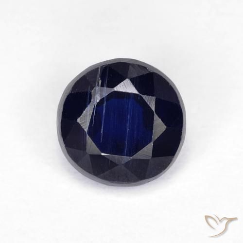 1.31ct Naturale Blu navy Cianite, Rotondo, VS-SI