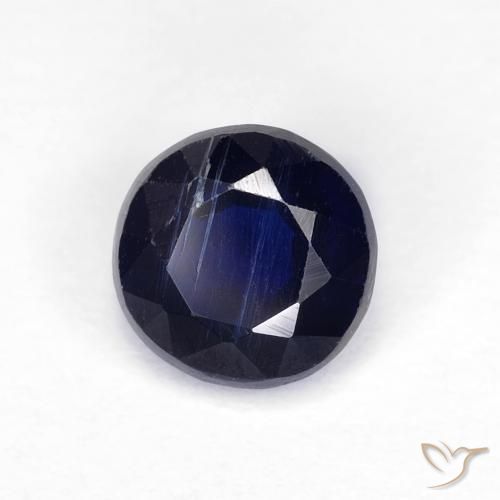 Cianite Blu navy naturale da 1.31 ct, Rotondo, VS-SI