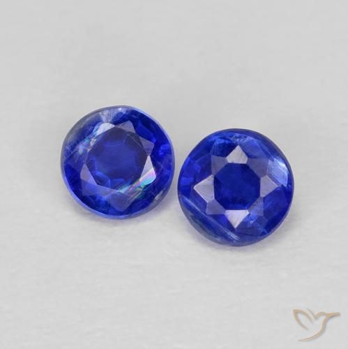 Gemme di Cianite Blu Navy Intenso naturale da 0.48 ct, Rotondo, VS