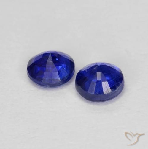 Gemme di Cianite Blu Navy Intenso naturale da 0.48 ct, Rotondo, VS