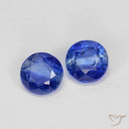 Gemme di Cianite Blu navy naturale da 0.56 ct, Rotondo, VS