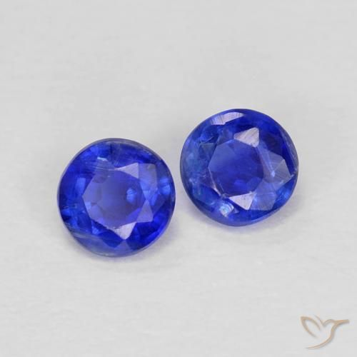 Gemme di Cianite Blu navy naturale da 0.46 ct, Rotondo, VS