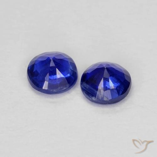 Gemme di Cianite Blu navy naturale da 0.46 ct, Rotondo, VS