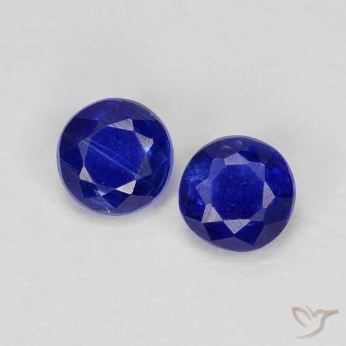 0.56ctw Naturale Blu scuro Cianite, Rotondo, VS