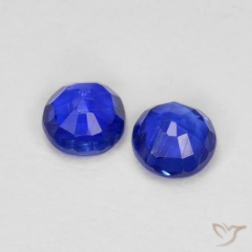 Gemme di Cianite Blu Navy Intenso naturale da 0.53 ct, Rotondo, VS