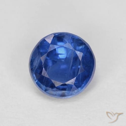 1.22ct Naturale Blu navy Cianite, Rotondo, VS-SI