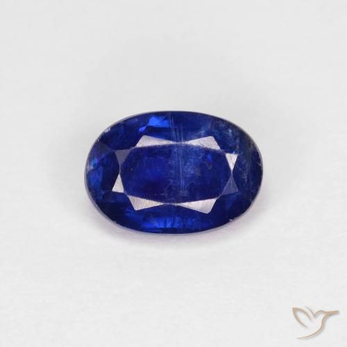 0.98ct Naturale Blu Navy Intenso Cianite, Ovale, VS-SI