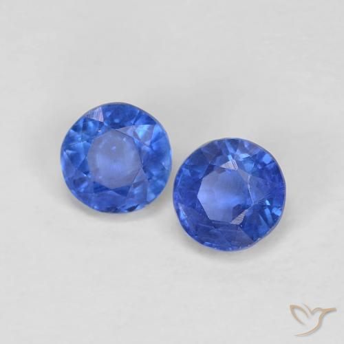 Gemme di Cianite Blu profondo azzurro naturale da 0.61 ct, Rotondo, VS