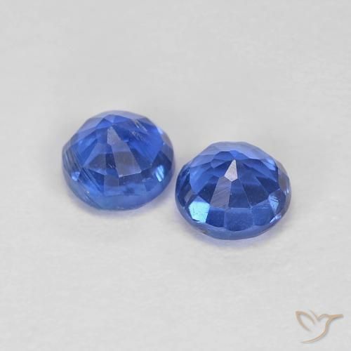 Gemme di Cianite Blu profondo azzurro naturale da 0.61 ct, Rotondo, VS