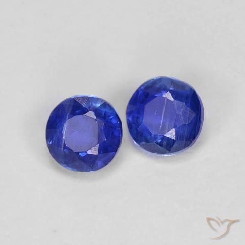 Gemme di Cianite Blu navy naturale da 0.58 ct, Rotondo, VS