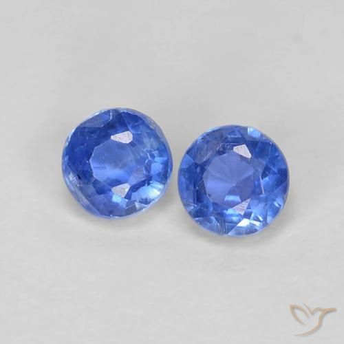 Gemme di Cianite Blu profondo azzurro naturale da 0.61 ct, Rotondo, VS