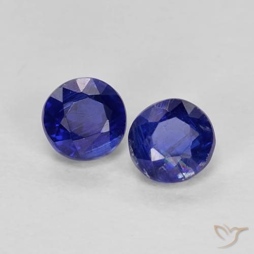 Gemme di Cianite Blu Navy Intenso naturale da 0.66 ct, Rotondo, VS