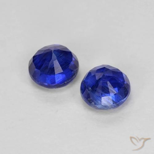 Gemme di Cianite Blu Navy Intenso naturale da 0.66 ct, Rotondo, VS