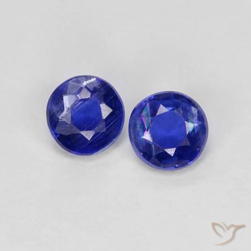0.47ctw Naturale Blu Navy Intenso Cianite, Rotondo, VS