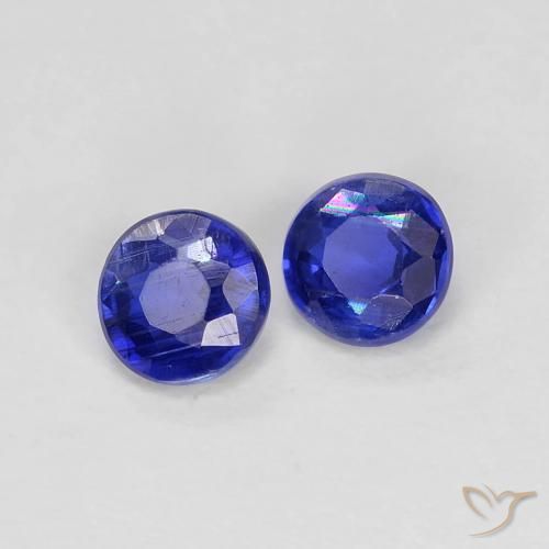 Gemme di Cianite Blu Navy Intenso naturale da 0.47 ct, Rotondo, VS