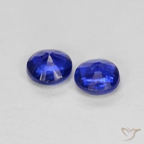 Gemme di Cianite Blu Navy Intenso naturale da 0.47 ct, Rotondo, VS