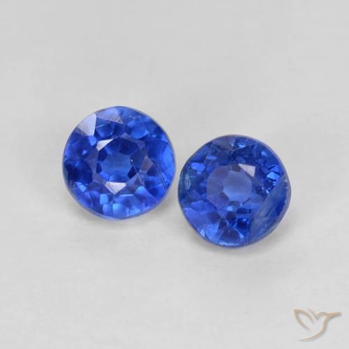 Gemme di Cianite Blu navy naturale da 0.63 ct, Rotondo, VS