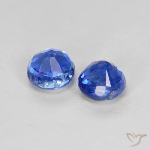 Gemme di Cianite Blu navy naturale da 0.63 ct, Rotondo, VS