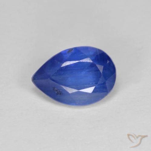 1.37ct Naturale Blu navy Cianite, Forma a pera, SI