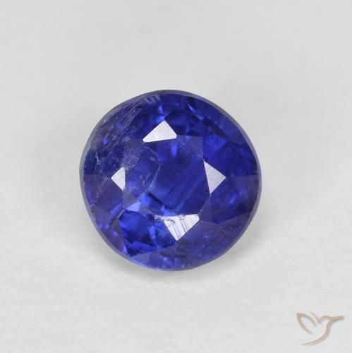 0.78ct Naturale Blu elettrico Cianite, Rotondo, VS