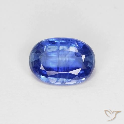 0.89ct Naturale Blu profondo azzurro Cianite, Ovale, VS-SI