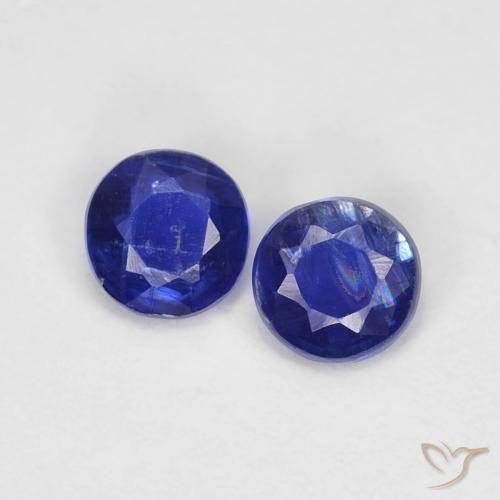 0.44ctw Naturale Blu scuro Cianite, Rotondo, VS-SI