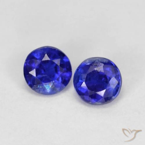 0.51ctw Naturale Blu navy Cianite, Rotondo, VS-SI, Photo A