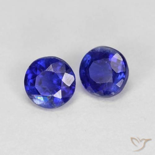 Gemme di Cianite Blu navy naturale da 0.51 ct, Rotondo, VS-SI