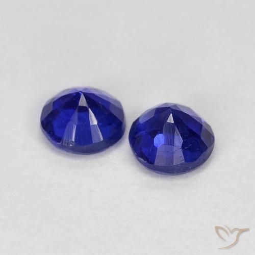 Gemme di Cianite Blu navy naturale da 0.51 ct, Rotondo, VS-SI
