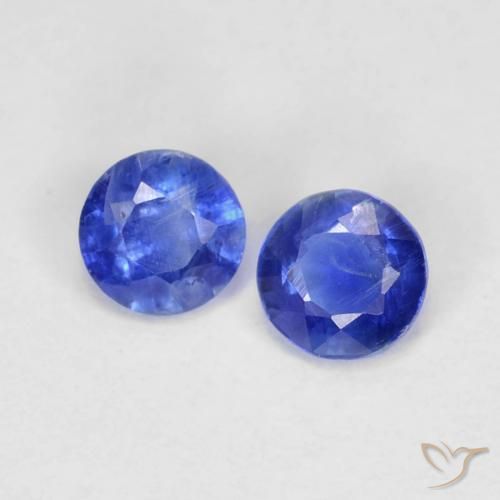 0.45ctw Naturale Blu scuro Cianite, Rotondo, VS-SI