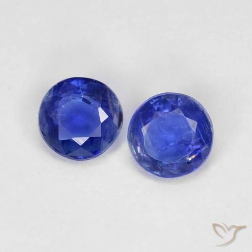 Gemme di Cianite Blu navy naturale da 0.50 ct, Rotondo, VS