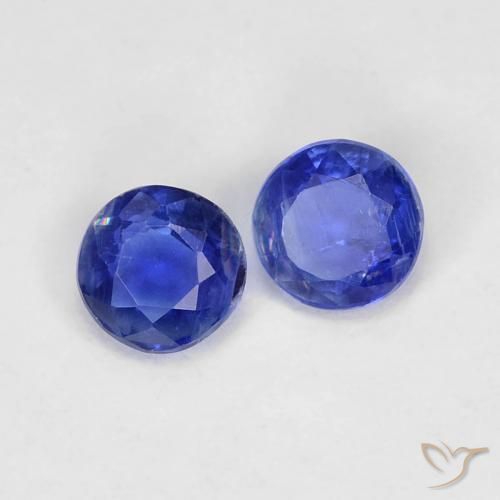 Gemme di Cianite Blu navy naturale da 0.50 ct, Rotondo, VS