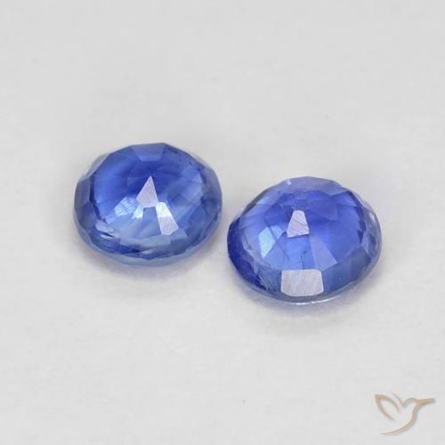Gemme di Cianite Blu navy naturale da 0.50 ct, Rotondo, VS