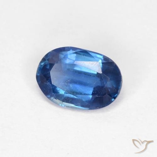 Cianite Blu navy chiaro naturale da 0.87 ct, Ovale, VS