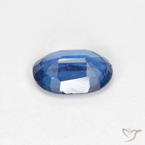 Cianite Blu navy chiaro naturale da 0.87 ct, Ovale, VS