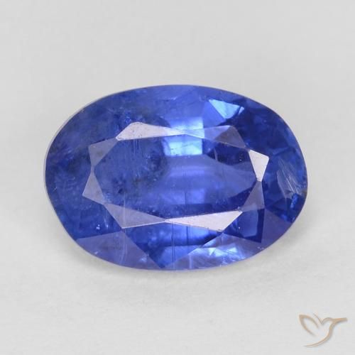 0.91ct Naturale Blu scuro Cianite, Ovale, SI