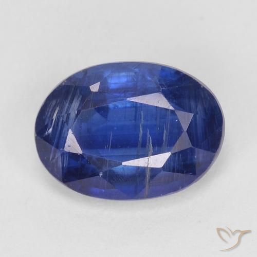1.00ct Naturale Blu Navy Intenso Cianite, Ovale, SI